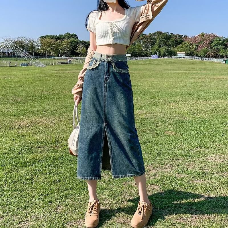 百搭流行半身裙新款纯色ins潮流