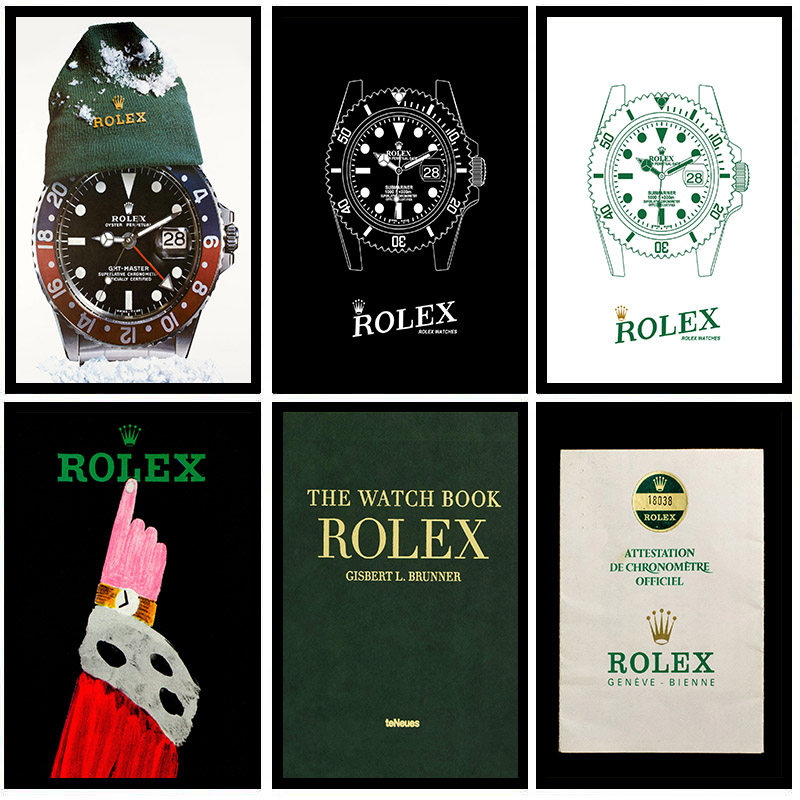 劳力士海报装饰画钟表店奢侈品专柜挂画简约客厅办公室工作室壁画