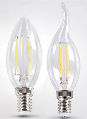 全新钨丝型LED单灯泡E14 E274瓦高能效360螺旋口蜡烛拉尾节能灯泡