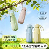 胶囊太阳伞黑胶防晒雨伞钛银遮阳伞女晴雨两用小轻巧口袋五折便携