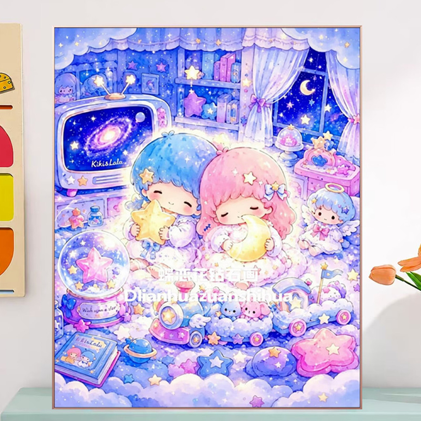 卡通双子星钻石画方钻十字绣