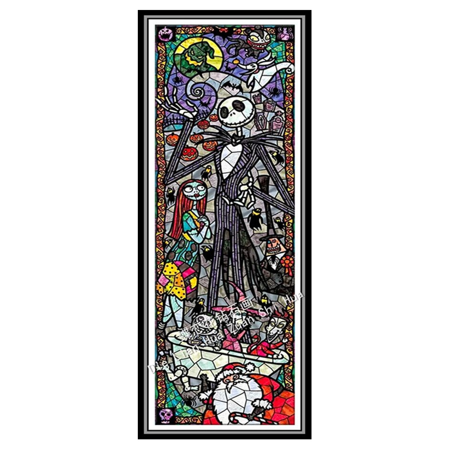 diy新款欧式卡通圣诞夜惊魂立体满贴方圆钻石画十字绣贴钻点钻画