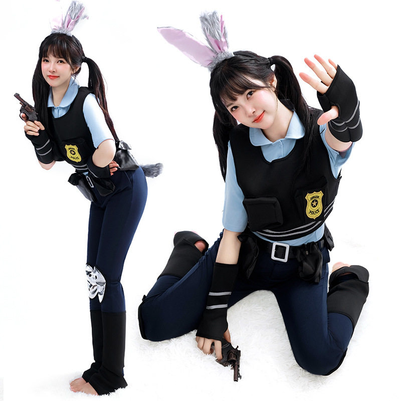新款cos服实疯狂动物城 judy朱迪兔子拟人服cosplay服装全套兔子