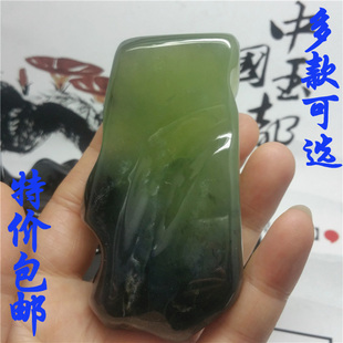 天然玉石岫岩玉岫玉手把件 岫玉手把原石 精雕裸石 把玩件 手把石