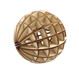 拼装立体球木质10厘米diy模型教具拼装镂空圆球体配件手工材料包