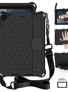 适用10.2寸2020 iPad8软胶防摔套mini5挂绳手带保护套Air3背带保护壳11寸Pro背带套2022迷你6手带套10.9寸