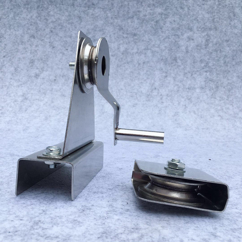 不锈钢滑轮手摇旗杆轴承滑轮国旗吊轮旗杆手拉绳子升降配件