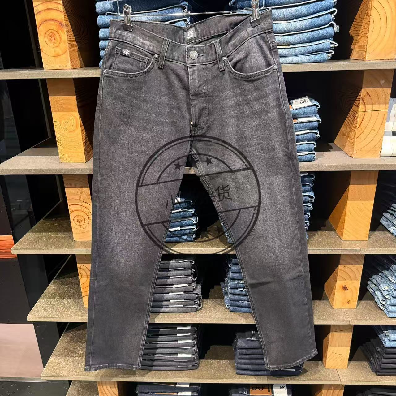 【张凌赫代言】Lee25冬新726标准中腰直筒磨毛黑灰色男牛仔裤保暖