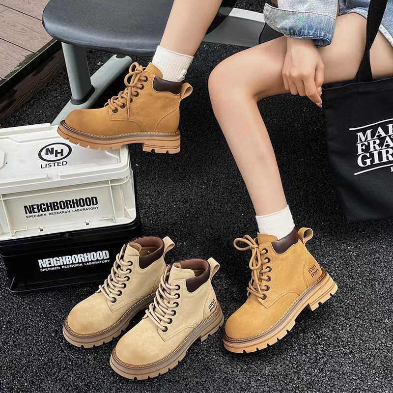 大丫丫大码女鞋41-43宽胖脚肥2024秋款真皮马丁鞋厚底大黄靴2198,女鞋,马丁靴,淘宝优惠券,粉丝福利购,淘宝优惠卷