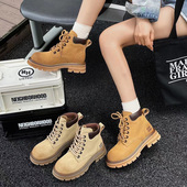 女鞋 43宽胖脚肥2024秋款 大丫丫大码 真皮马丁鞋 厚底大黄靴2198