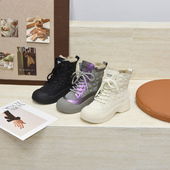 雪地靴901 大码 43宽胖脚肥2024冬款 保暖厚绒休闲风系带款 女鞋