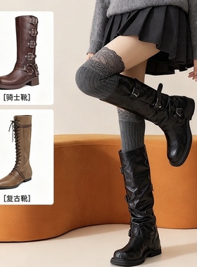 蕾丝袜子女堆堆袜过膝靴袜拼接小腿袜甜美网红博主同款春夏