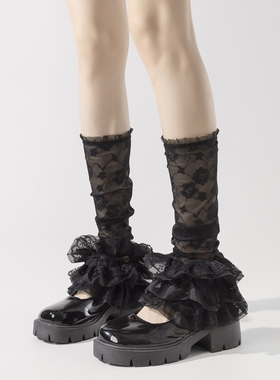 夏季薄款蕾丝花边袜套复古多层花边蛋糕lolita少女堆堆袜