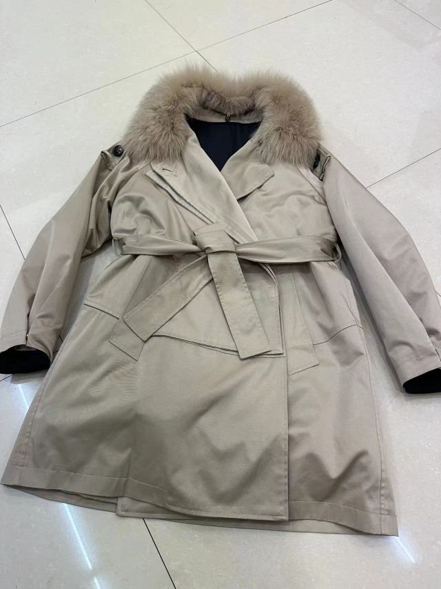 清库存内胆貂毛可脱卸大毛领无扣系腰带修身显瘦短款派克服外套