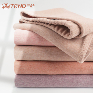 秋冬纯色打底棉毛裤 女士高腰厚线裤 秋裤 三针纯棉舒绒彩纱保暖裤