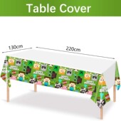 我 世界游戏周边主题餐布派对产品场地布置用品一次性pe桌布盘子