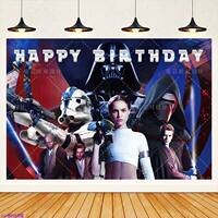 Star Wars-themed latex balloon cake, banner and banner set, background cloth, birthday party decoration supplies thumbnail 8