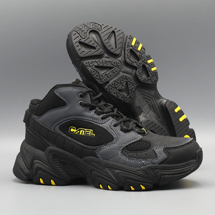 男纯色户外保暖运动鞋 外贸原单尾货清仓秋冬新款 厚底中帮老爹鞋