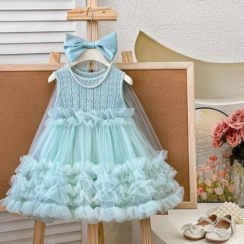 女童夏季连衣裙2025新款小女孩超仙纱裙子儿童生日礼服蓬蓬公主裙