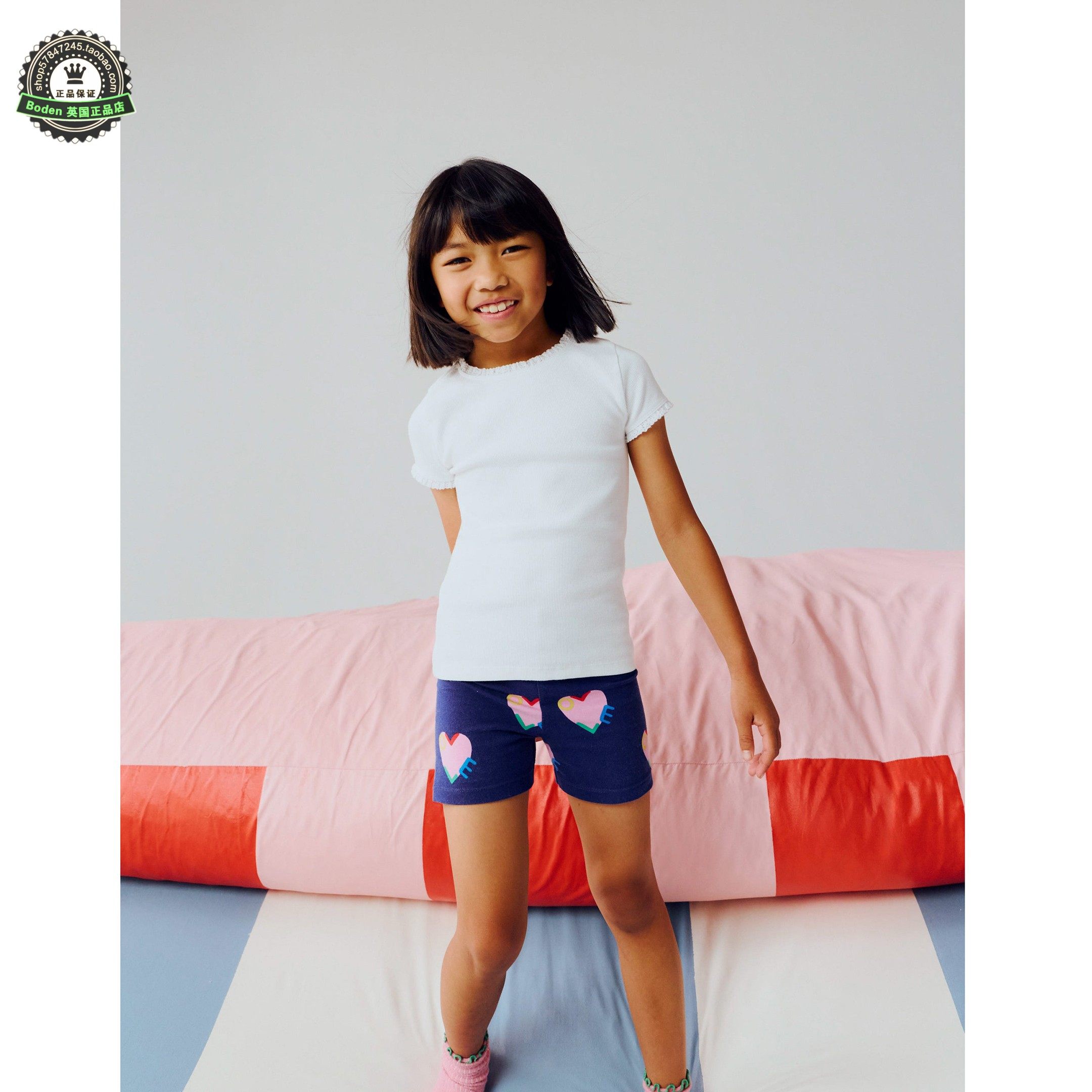 代购MiniBoden儿童运动短裤 26夏季女童海军蓝爱心紧身打底骑行裤,童装/婴儿装/亲子装,裤子,淘宝优惠券,粉丝福利购,淘宝优惠卷