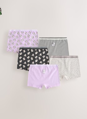 代购 NEXT女童平角内裤 25春秋季紫色熊猫儿童四角裤5件装 2-16岁