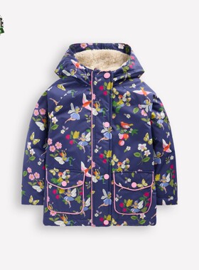 现货 MiniBoden儿童棉服 25秋冬女童蓝色仙子加绒保暖外套 2-12岁