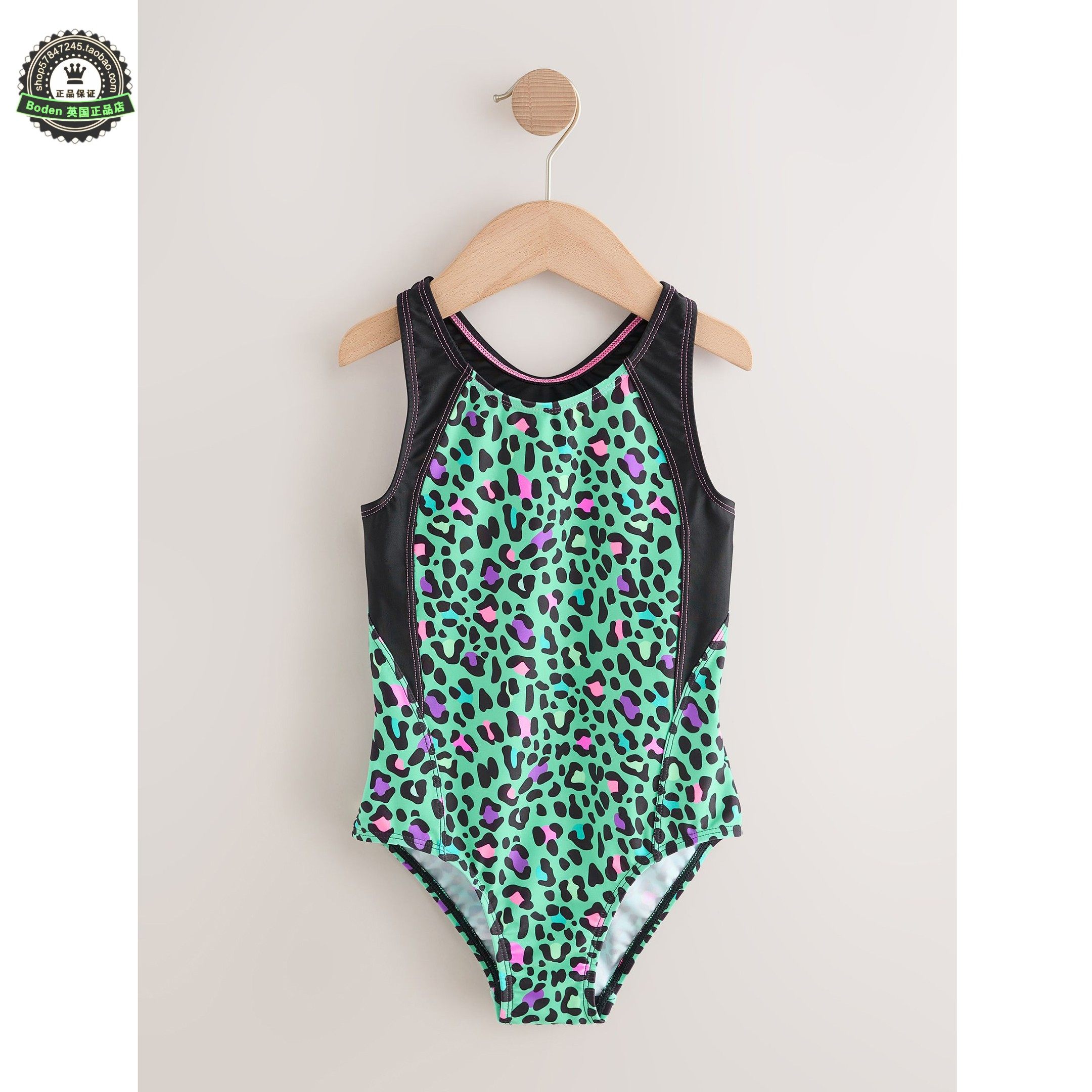 代购NEXT儿童连体泳衣 26春夏女童绿松石蓝色运动露背泳装 3-16岁