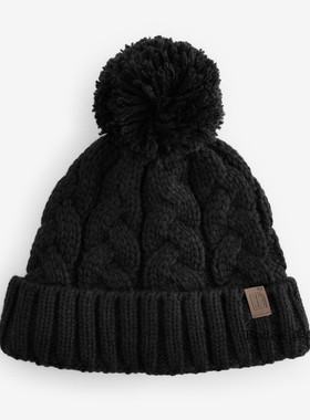 代购NEXT儿童针织帽 2025秋冬季男童卡其橙色保暖毛线帽子 1-16岁