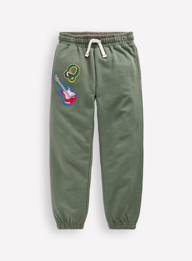 代购 MiniBoden儿童运动裤 26春季男童绿色乐器纯棉慢跑裤 2-14岁