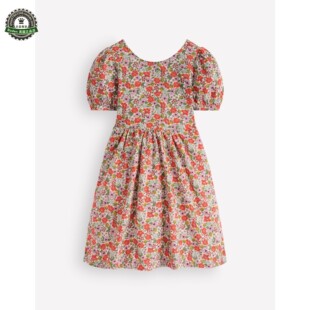 代购 MiniBoden女童连衣裙 26夏季多色花卉纯棉短袖儿童裙 2-12岁