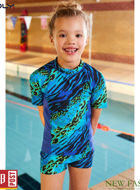 现货NEXT女童短袖防晒泳衣 春夏季蓝印花儿童沙滩防晒T恤 12-13岁