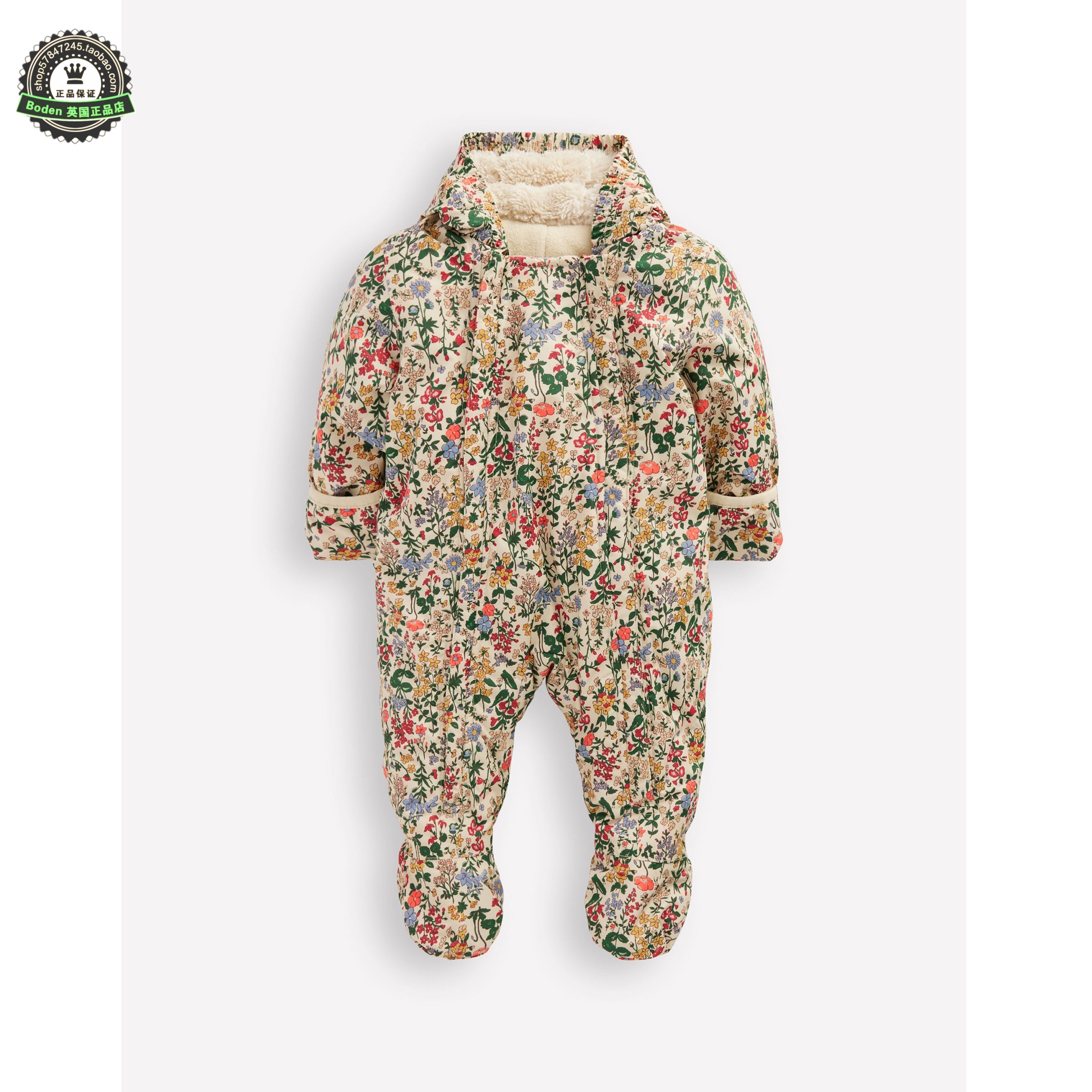 代购MiniBoden宝宝连体棉服 25冬季婴儿童保暖防寒包脚爬服 0-2岁