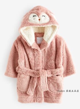 正品现货！儿童睡袍男童连帽浴袍