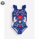 代购 12岁 MiniBoden儿童连体泳衣 26夏女童蓝色独角兽吊带泳装