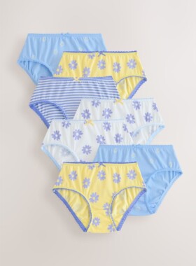 代购NEXT儿童内裤 26春夏蓝/黄色稚菊女童三角内裤7件装 1.5-16岁