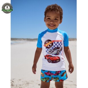代购 NEXT儿童分体泳衣 26夏男童Hot Wheels沙滩防晒泳装 3月-7岁