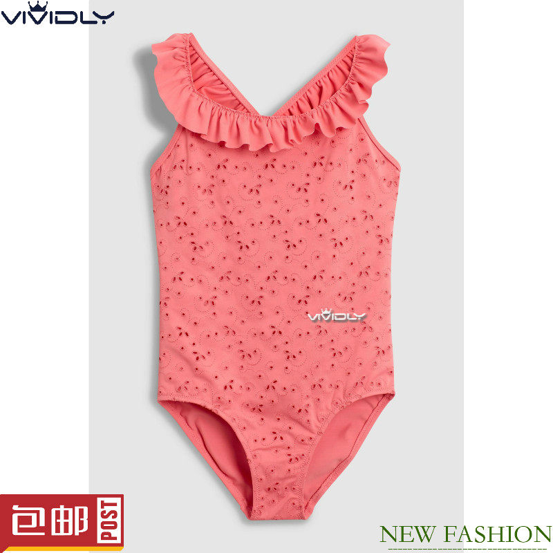 现货 next儿童女粉色刺绣连体泳衣 夏中大童泳裝温泉泳衣 (6-15岁