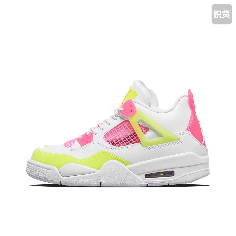 耐克Air Jordan 4 AJ4白粉黄糖果柠檬女款球鞋CV7808-100杭州X仓