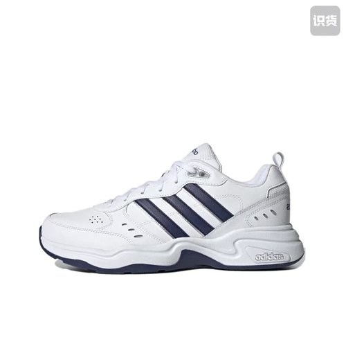 adidas EG2654简约百搭减震防滑低帮生活休闲鞋白蓝河南LL仓