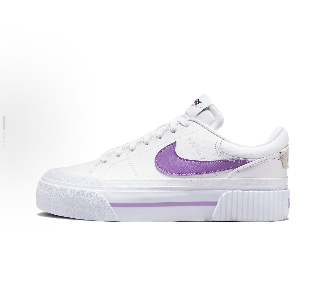 Nike  柔软舒适百搭 低帮 板鞋 女款 白紫DM7590-103安徽ZJ仓