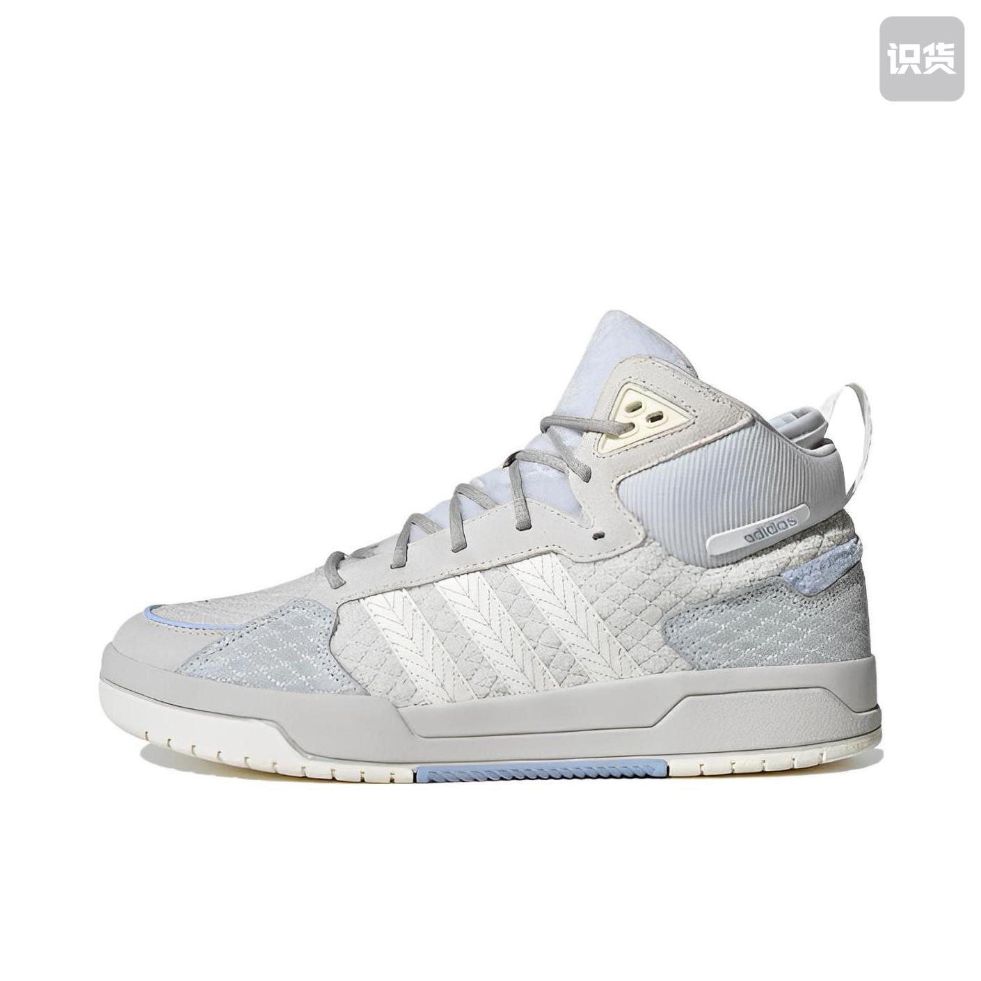 adidas neo 100DB Mid 织物合成革 中帮板鞋蓝灰白GZ2581广东LS仓