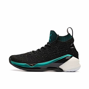 安踏 11911101-1 KT4 舒适防滑耐磨高帮篮球鞋男款黑绿色河南LL仓