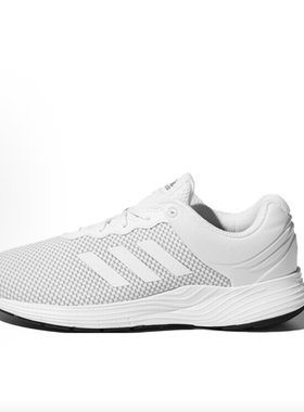adidas网布织物耐磨透气 跑步鞋 男女同款 白灰色FX2055江西TT仓