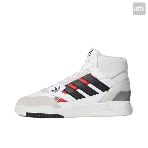 adidas GV9447休闲 舒适 防滑耐磨高帮板鞋男女同款白灰河南LL仓