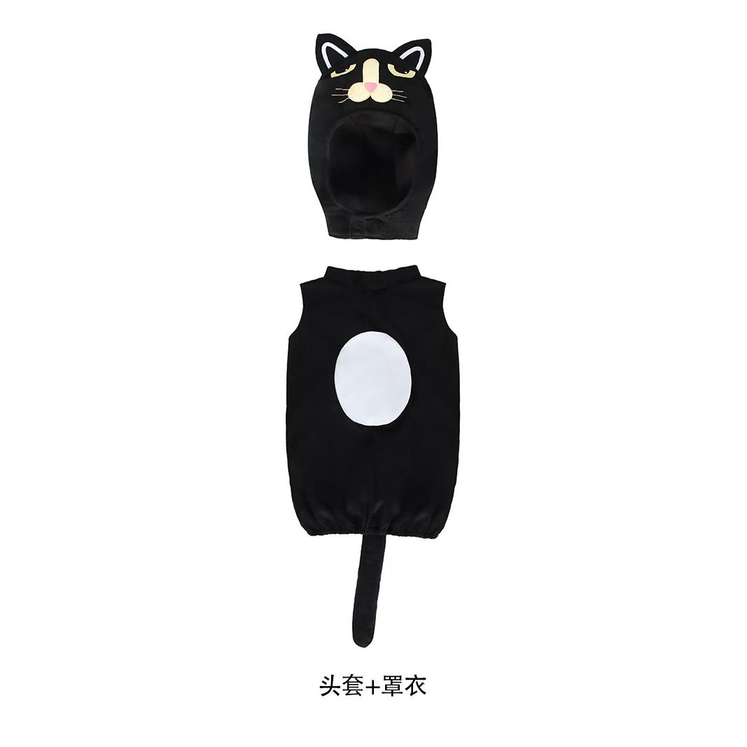 【新品】万圣节服装儿童演出服黑猫cosplay扮演服幼儿园表演服