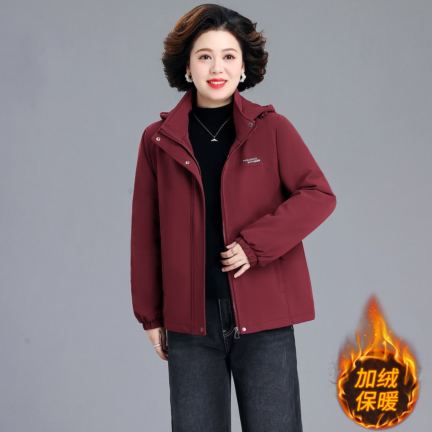 中老年妈妈装保暖毛呢大衣新款