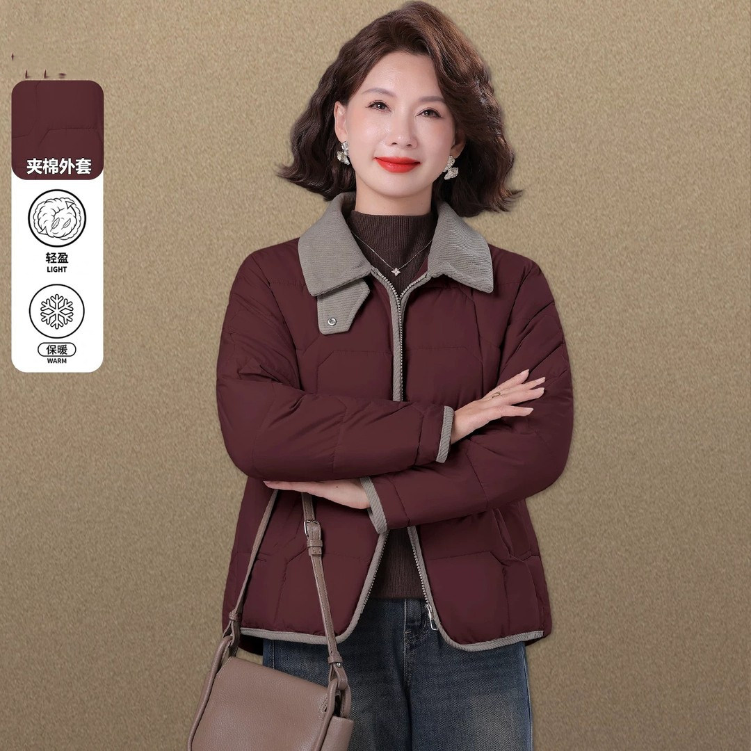 中老年女装冬装小个子短款棉服