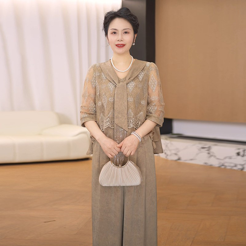 中年妈妈装宽松显瘦短袖套装