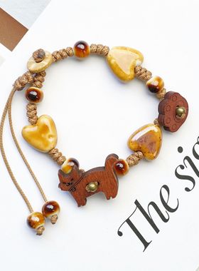 民族风景德镇陶瓷手链瓷珠手串复古新中式编织串珠学生情侣手绳女