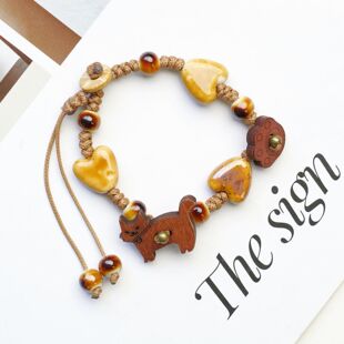 民族风景德镇陶瓷手链瓷珠手串复古新中式编织串珠学生情侣手绳女